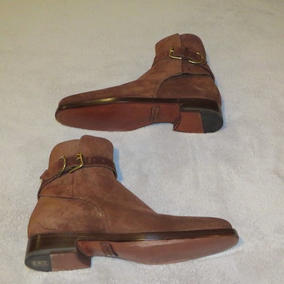 Ralph Lauren Purple Label Macon II Brown Snuff Suede Jodhpur Boot 7D NWB $1250 - Picture 8 of 14